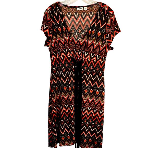 Cato Women's Dress XL Extra Large Brown Sleeves Tie  Sun Misses Size 16 18 - Picture 1 of 7